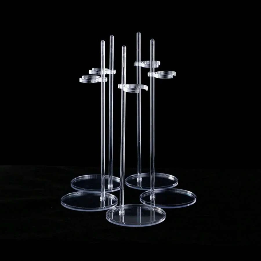 Soporte acrílico para muñeca, soporte transparente de 30cm para exhibición de figuras, soporte para pie y cintura, para espectáculo de juguetes para muñecas 1/6, 5/10 Uds. YXCK - 5 piezas - Ver 1