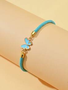 1 件时尚优雅甜美蝴蝶可调节手链，适合情人节、情侣、朋友、家庭聚会礼物、女士日常佩戴