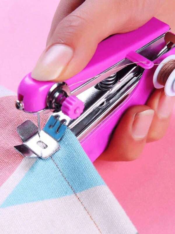 1pc Mini Manual Portable Sewing Machine, Multi-Functional Mini Handheld Sewing Machine, Suitable For Household Travel Use, Student Use Hand Sewing Machine, Small Sewing Machine, Lightweight Sewing Gadget, Quick Repair, Sewing Machine Accessories, Quick Stitching, Easy Mending, Household Essential, Travel Emergency, DIY Crafting, Simple Operation