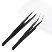 FADVAN 1/2Pcs Eyelash Tweezers Extension Black/Silver/Gold Stainless Steel Superhard Tweezers Straight And Bend Tweezer Eyebrow Volume Tweezers Set Makeup Tool High Precision Anti-Static Tweezers