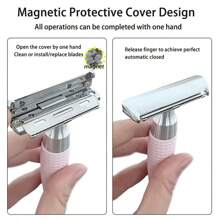 Razor For Women With 10 Blades, Reusable Single Blade Razors, Silicone Non-Slip Handle Razor, Smooth Close Shave For Ideal Gift For Girlfriend, Birthday