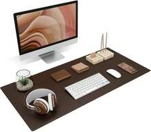 K KNODEL Non-Slip Desk Mat, Desk Pad, Desk Blotter, Desktop Mat For Desk, Large Desk Protector, Office Computer And Laptop Mat For Desk (35.4"X17", Brown) - Nâu sẫm - Xem 3