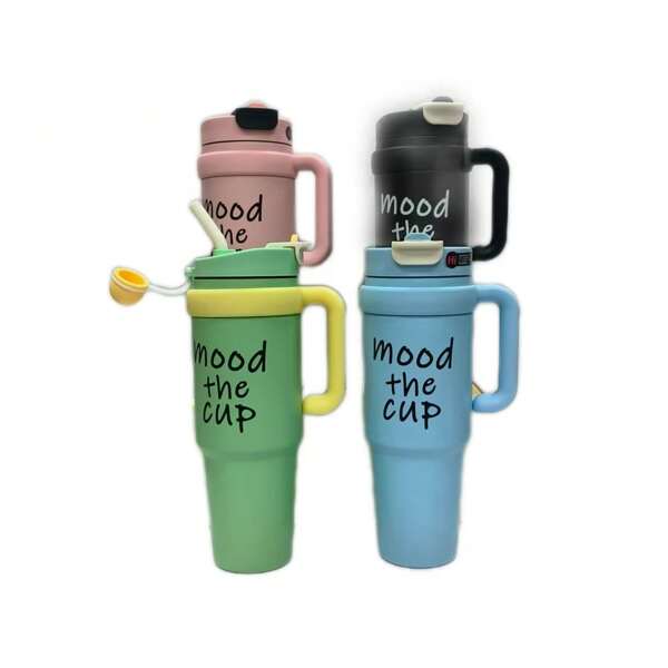 40-Ounce Large-Capacity Stainless Steel Insulated Water Bottle With Handle And Straw Featuring A Double-Walled Vacuum Insulation Technology, This Water Bottle Effectively Blocks Heat Transfer, Keeping Beverages At Their Original Temperature For Extended Periods.