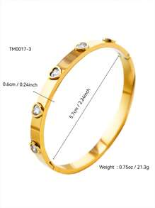 TONSI 1pc Elegant, Charming, Personalized Luxury, Simple, Fashionable, Minimalist, Vintage, High-End Stainless Steel Zirconia 18k Gold Plated Geometric Woven Bracelet, Suitable For Summer, Beach, Holiday, Travel, Work, Daily, Party, Occasion, Women Jewelry