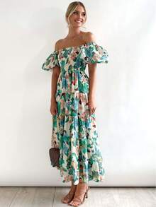 女士泡泡袖、修腰连衣裙、秋季连衣裙、万圣节连衣裙、返校服、婚礼活动连衣裙、夏威夷女装、波西米亚风格连衣裙、女士街头连衣裙、女士休闲度假连衣裙、女士工作连衣裙、万圣节服装 - 綠色 - 查看 4