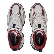 XTEP Zapatos casuales para hombre, Basque 2.0 zapatos deportivos ligeros y transpirables para uso diario al aire libre, 875219320012 plata/gris fantasma/rojo equipo. - Plata/Gris fantasma/Rojo equipo - Ver 4