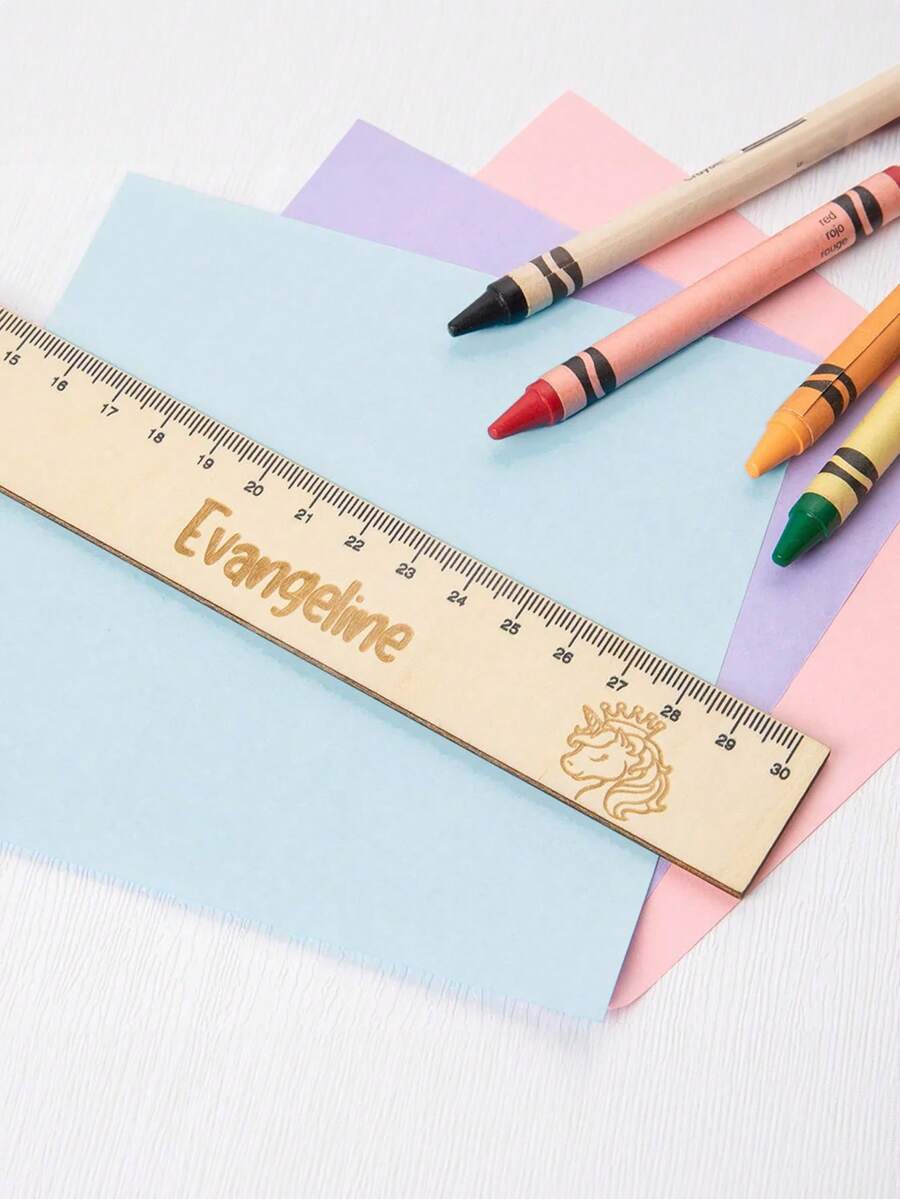 Customized Personalized Reading Ruler Tool, Wooden, Suitable As Back To School Gift, Can Print Name, 1st Grade Commemorative Ruler, Available In 15cm/20cm/30cm - Multicolor - View 1