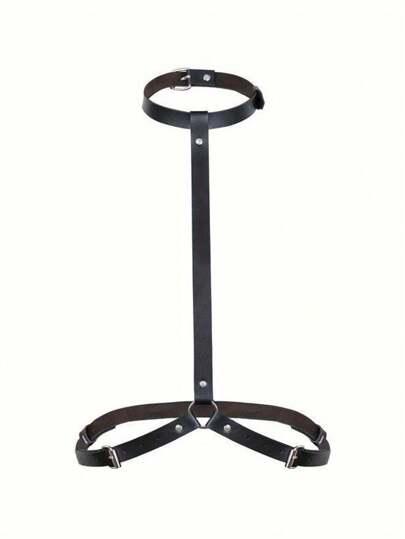 1pc Women's Sexy Lingerie Accessories - Seductive Gothic Style Harness Body Necklace, Adjustable Bust Punk Costume For Date Night