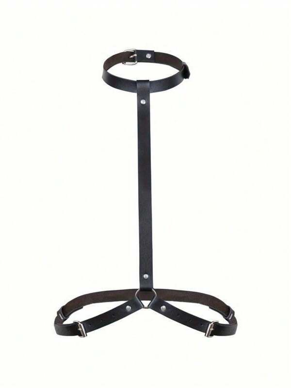 1pc Women's Sexy Gothic-Style Adjustable Chest Harness Necklace Lingerie Accessory, Party Gift, Rave