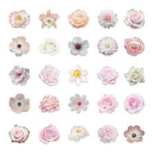 50 Stück transparente Aufkleber, Blumen Aufkleber, Pflanzen Aufkleber, dekorative Aufkleber, rosa Aufkleber, Vinyl wasserfeste Aufkleber, ästhetische Laptop Aufkleber, Skateboard Aufkleber, Wasserflasche Aufkleber, Notizbuch Aufkleber, Schulmaterial, Schulanfang