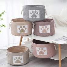 1 pieza Cesta de juguetes para perro, Caja de juguetes para perro, Contenedor de juguetes para perro, Almacenamiento de juguetes para perro, Organizador de almacenamiento para mascotas, Cesta de almacenamiento de tela con asas, Cesta de almacenamiento para juguetes de perro, juguetes de gato, juguetes de mascotas, Cesta para perros para juguetes, mantas, ropa para mascotas, accesorios, Organización y almacenamiento para perros, Regalo de Navidad