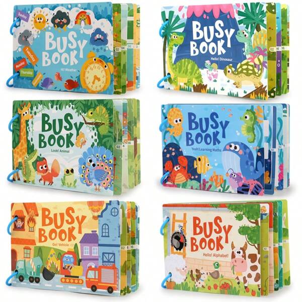 Montessori Silent Hook And Loop Busy Board, Suitable For Children Travel Toys, Sensory Toddler Activities, Montessori Educational Toys, Gift For 4-8 Years Old Boys & Girls