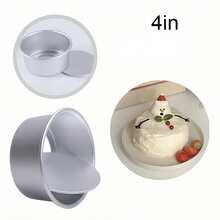 2-Inch And 4-Inch Round Aluminum Cake Molds With Removable Bottom - Non-Stick, Heat-Resistant, Ideal For Baking DIY Cheesecakes, Perfect Kitchen Baking Tool For Birthdays, Holidays And Family Gatherings - Multicolor - View 9