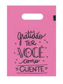 50 Personalized Plastic Bags - 16x20 / 20x30 / 25x35 / 30x40 / 40x50 Bags With Phrases - Hot Pink - View 2