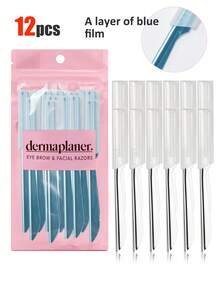 12/6/3/1pc 眉毛修剪器，多功能眉毛修剪器，带保护套，剃须刀，卸妆和脱毛器，体毛修剪器，去角质和磨皮工具，不锈钢锋利眉毛修剪器，带精密盖，银色，用于眉毛、嘴唇和腿部等多余毛发，温和有效，眼部美容工具套装，防刮眉毛修剪器，高级眉毛剃须刀片，特别适合男士初学者。 - 彩色 - 查看 7