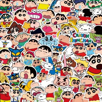 CRAYON SHINCHAN 100pcs Cartoon Anime Crayon Shin Chan Stickers – Waterproof Decorative Stickers For Car, Laptop, Phone, Stationery, Festivals, Fans, Office, Gift Giving