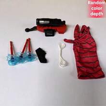 一套蜘蛛网发射器手套 - 红蓝超级英雄玩具，适合青少年和成人，趣味互动派对游戏，耐用ABS材质，是生日和圣诞节的绝佳礼物。