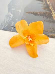2 件装新款多色人造兰花蝴蝶兰花树脂婚礼发夹清新简约花朵手工节日头饰女士爪夹发夹发夹，发夹 - 彩色 - 查看 4