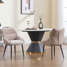 chairus Set di 2 sedie da pranzo moderne chairus, sedie da cucina imbottite in ciniglia con gambe in metallo, sedie da ricevimento con schienale per sala da pranzo, soggiorno, balcone