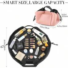 VogueVOyage 20 Inch Drawstring Makeup Bag Open Flat - K-pinkish - View 2