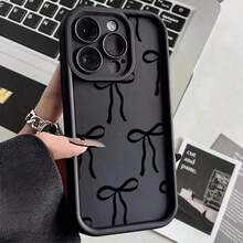 Funda para teléfono (1 unidad) de silicona antigolpes. Funda protectora antideslizante para lentes, negra, con lazo pequeño, compatible con phone 11, 12, 13, 14, 15, 16, X, XS, 4, 15 Plus, 11, 12, 13, 14, 15, 16 Pro Max, XS Max. - Negro - Ver 1