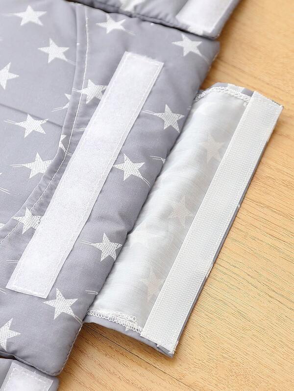 1 قطعة غطاء وسادة كرسي لطفل على شكل نجمة رمادي، يشمل وسادة المقعد والظهر، متوسط السماكة، أحزمة قابلة للضبط للتركيب السهل، قابل للغسل في الغسالة، متوافق مع كرسي نمو أطفال سلسلة Stokke TT، مناسب لجميع الفصول