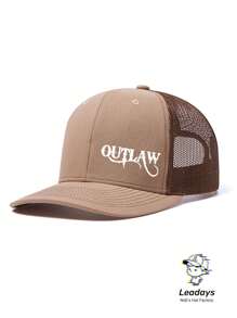 1 Piece Unisex Adjustable Baseball Cap With OUTLAW Print - Flat Brim Hat For Men & Women, Urban Streetwear Style, 5 Colors, Outdoor Activities Hat, Fabric Construction