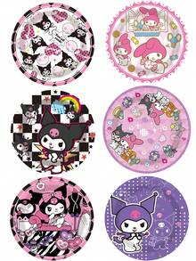 Sanrio 10Pcs/Set Cute Kuromi Melody Cartoon Themed Papertray Birthday Party