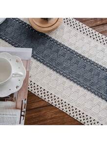 1pc Boho Table Runner Macrame Table Runners For Home Decor ,Cream & Brown Macrame Table Runner With Tassels For Boho Dining Bedroom Decor Rustic Bridal Shower,Farmhouse Rustic Table Runner,Place Mat,Thanksgiving Christmas Home Decor (Multiple Sizes Available)