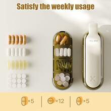 1 件装每日药丸收纳盒，4 个隔层，小药盒便携式旅行药盒，钱包口袋迷你药盒，紧凑型旅行药品收纳盒，用于维生素、鱼肝油、补充剂