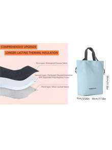 Insulated Lunch Bag, Large In Green, Pink, Blue, And White Colors, Knitted Rectangular Lunch Tote For Carrying Food To Work And Outings, Hand Washable, Bulk Gifts For Mother's Day, Mother's Day Gifts For Women, Summer Outdoor Bags For Food, Picnic And Camping Bags - Multicolor - View 2