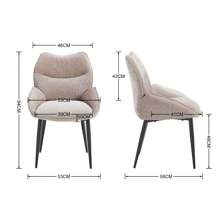 chairus Set di 2 sedie da pranzo moderne chairus, sedie da cucina imbottite in ciniglia con gambe in metallo, sedie da ricevimento con schienale per sala da pranzo, soggiorno, balcone
