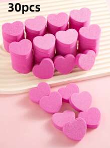 50/30/10pcs Heart Shape Mini Nail Buffer Block,100/180 Grit Double-Sided Sponge Nail File,Professional Nail Polishing Tools For Shaping And Smoothing,Suitable For Manicures And Pedicures