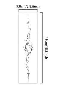 1 件脊椎假纹身临时纹身半永久纹身鱼防水防汗持续 1-2 周逼真草本汁防摩擦不反光黑色适用于女性和男性纹身贴纸适用于手臂、胸部、腿部、腹部、腰部、手指、颈部、脊椎、现代人体艺术 - 黑色 - 查看 5