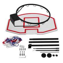 Adjustable Height Outdoor Basketball Hoop With 28'' X 18'' Backboard And Stable Stand