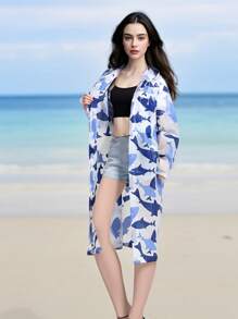 1pc Multi Color Printed Waterproof EVA Rain Coat For Adults - Thick, High Quality, Lightweight, With Hood, Suitable For Daily Use, Fishing, Hiking And Travel, Outdoor Gear | Hooded Rain Poncho | Non-Stretchy Fabric