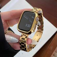 1pc Apple Watch Band For Men Women Thin & Slim Metal Watchband Compatible With Apple Watch Series 10, Series 9 Ultra, 8, 7, SE, 6, 5, 4, 3, 2, 1 Fashion Smart Watch Band Stainless Steel Wrist Strap For Apple Watch Band 40mm, 42mm, 44mm, 45mm, 49mm, 38mm, 41mm, 46mm