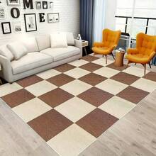 12/30pcs Square Mat 30X30cm Self-Adhesive Mixed Color Splicing Floor Mat Non-Slip Self-Adhesive Carpet Floor Tiles Mat, Anti-Slip, Easy To Sweep, Suitable For Bedroom, Living Room, Kitchen, Office, And Porch Decoration, Multi-Purpose Splicing Square Cement Non-Slip Floor Sticker,
