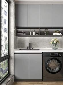 1 rotolo di carta da parati in PVC grigio opaco, impermeabile, rimovibile, per decorare e ristrutturare soggiorno, camera da letto, cucina e bagno