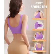 Sports Bras For Women, Seamless Comfortable Yoga Bra With Removable Pads - 07-6 Paket Hitam Putih Nude Pink Ungu Biru Danau - View 5