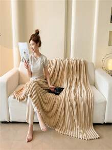1 Stück gestreifter, weicher & bequemer Fleecedecke, passend für Sofa, Bett, Schlafzimmerdekoration, Herbstsaison, Weihnachten & Halloween