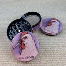 Oil Painting Duck And Chicken With Cigarette Metal Grinder-50mm