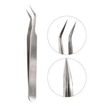 FADVAN 1/2Pcs Eyelash Tweezers Extension Black/Silver/Gold Stainless Steel Superhard Tweezers Straight And Bend Tweezer Eyebrow Volume Tweezers Set Makeup Tool High Precision Anti-Static Tweezers