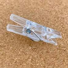 用于照片和文件的20件装透明塑料推针夹-用于办公室公告板和家居装饰的带夹子的多用途拇指夹