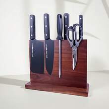 1pc Rosewood Magnetic Knife Holder With Square Rack For Kitchen Chef Knives, Simple Storage Rack For Home Use (Knives Not Included) - Apricot - View 2