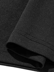 Men's Lightweight Solid Color Casual Long Sleeve T-Shirt, Versatile Spring/Autumn Undershirt - Black - View 4