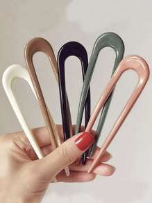 5er Set acryl U-förmige Haarspangen für Frauen, Haarclips für Dutt-Frisuren, minimalistisch und elegant, für den täglichen Gebrauch geeignet (leichte Kratzer sind normal und beeinträchtigen die Verwendung nicht), Haarstück für Dutt, Haardekoration, Haarstylingspangen