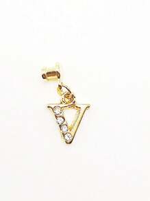 1pc Diamond Encrusted 26 English Letter Charm, Suitable For Silicone Watch Band Decoration