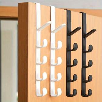 Fashion Door Hooks, Wall-Mounted Practical Hooks, Plastic Material, Easy To Install, Multi-Functional Storage Rack, Suitable For Coats, Towels, Bags, Suitable For Bathrooms, Entrances, Wardrobes, Door Hooks, No Punching, Door, Back Wall-Mounted Storage Rack, Clothes Hook