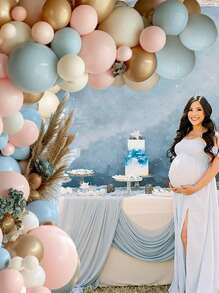 146 Pieces Balloon Arch Kit, Pink And Blue Balloons, Metal Gold Sand Color White Balloons, Latex Balloon Strings, For Simea Bachelorette Party Bride Party Baby Shower Decoration Bear Theme Party Decoration Wedding Decor